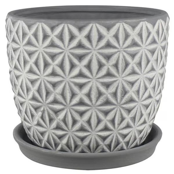Trendspot 7008866 8 in. Dia. Tribeca Ceramic Planter; Charcoal - Pack of 2, Trendspot, Mfr#: 7008866